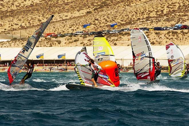 Cyril cranks round the gybe - PWA Fuerteventura World Cup 2011 ©  John Carter / PWA http://www.pwaworldtour.com